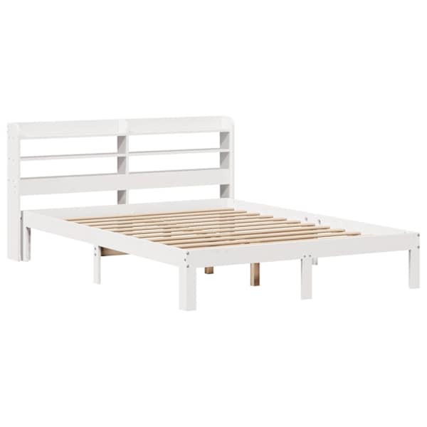 Voodiraam peatsiga, valge, 160 × 200 cm — mudel 3306793