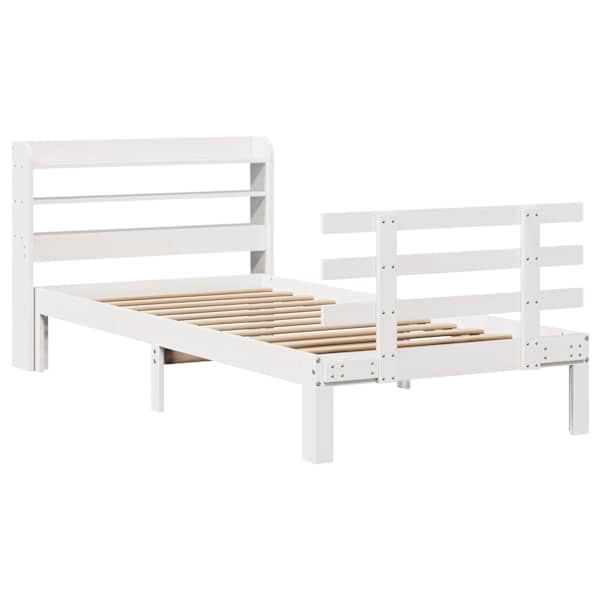 Voodiraam peatsiga, valge, 90 × 200 cm — mudel 3306848