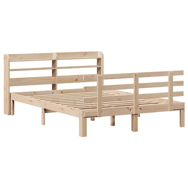 Voodiraam peatsiga, 150 × 200 cm, männipuit — mudel 3306855