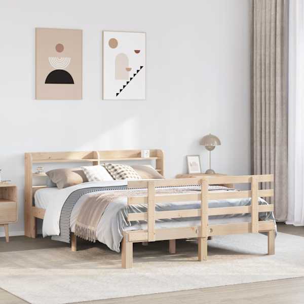 Voodiraam peatsiga, 150 × 200 cm, männipuit — mudel 3306855