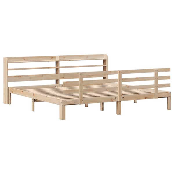 Voodiraam peatsiga, 200 × 200 cm, männipuit — mudel 3306861