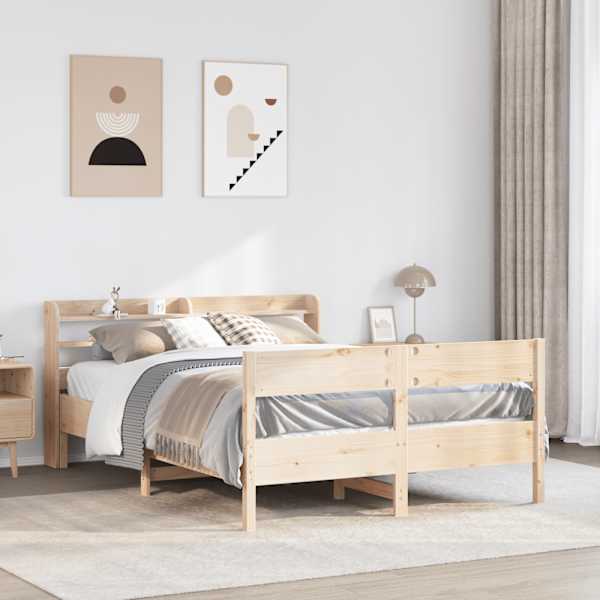 Voodiraam peatsiga, 150 × 200 cm, männipuit — mudel 3306924