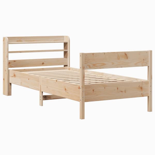 Voodiraam peatsiga, 75 × 190 cm, männipuit — mudel 3306951