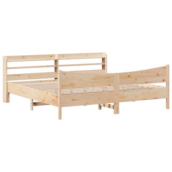 Voodiraam peatsiga, 180 × 200 cm, männipuit — mudel 3307035