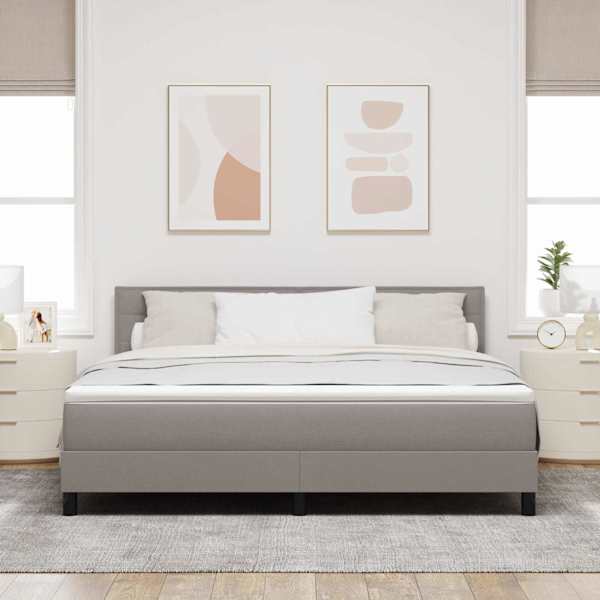 Kontinentaalvoodi koos madratsiga, pruunikashall, 180 × 200 cm, kangas — mudel 3338633