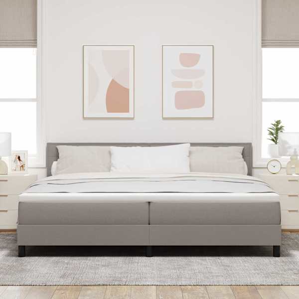 Kontinentaalvoodi koos 2 madratsiga, pruunikashall, 200 × 200 cm, kangas — mudel 3338640