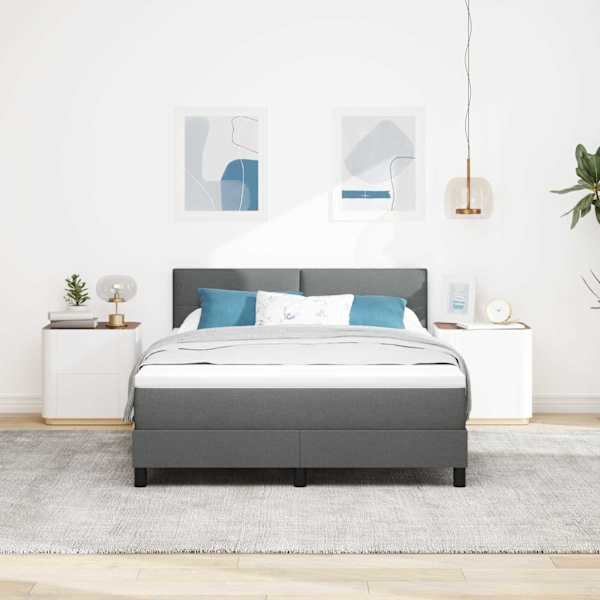 Kontinentaalvoodi, tumehall, 140 × 190 cm, kangas — mudel 3338686