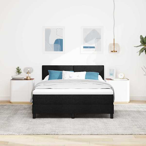 Kontinentaalvoodi, must, 140 × 190 cm, kangas — mudel 3338687