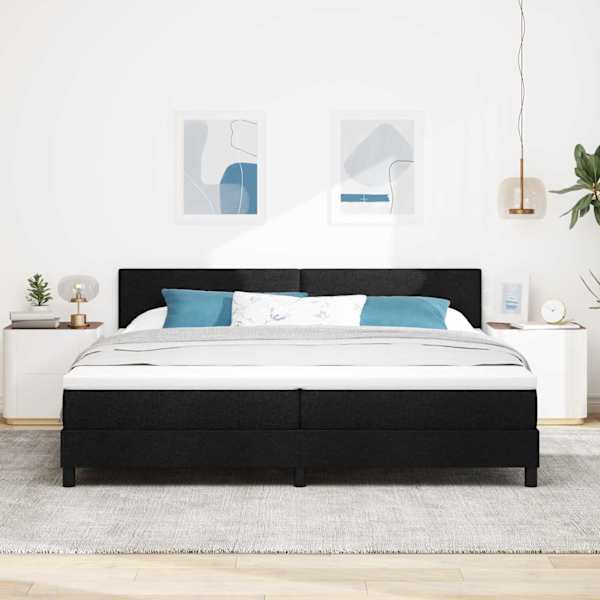 Kontinentaalvoodi, must, 200 × 200 cm, kangas — mudel 3338715
