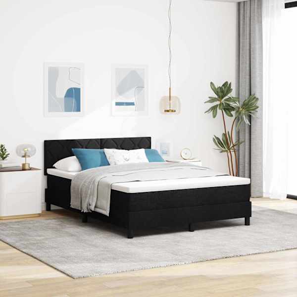 Kontinentaalvoodi, must, 160 × 200 cm, kangas — mudel 3338778