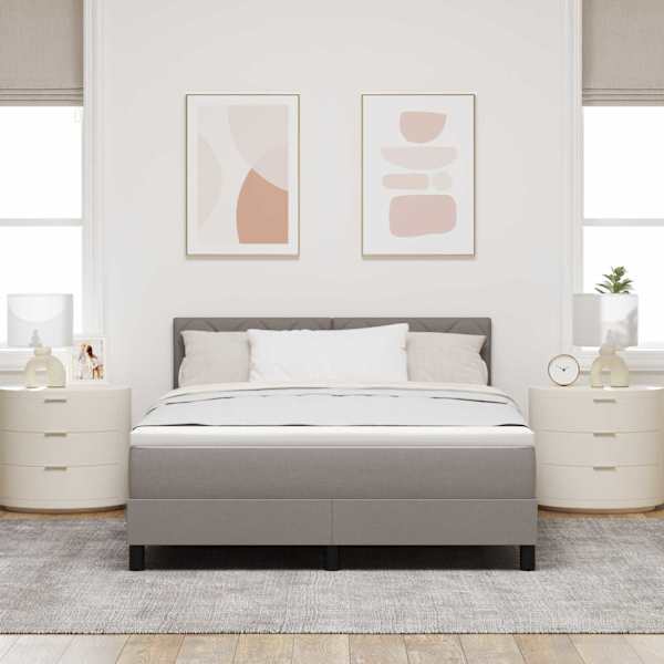 Kontinentaalvoodi koos madratsiga, pruunikashall, 160 × 200 cm, kangas — mudel 3338780