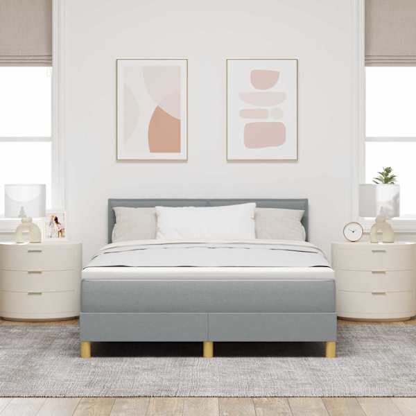 Kontinentaalvoodi, helehall, 160 × 200 cm, kangas — mudel 3338853