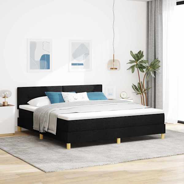 Kontinentaalvoodi, must, 180 × 200 cm, kangas — mudel 3338939