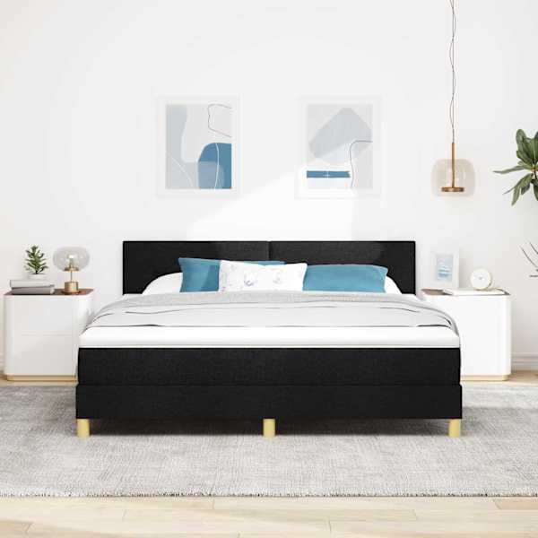 Kontinentaalvoodi, must, 180 × 200 cm, kangas — mudel 3338939
