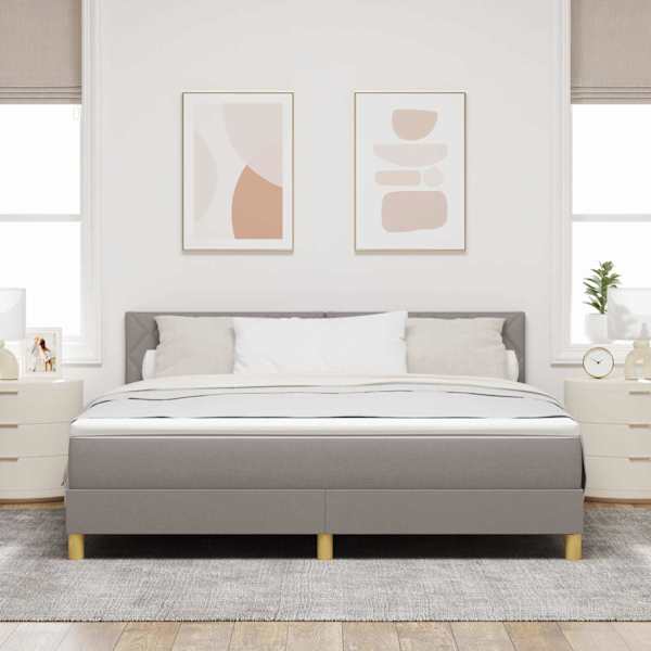 Kontinentaalvoodi koos madratsiga, pruunikashall, 180 × 200 cm, kangas — mudel 3339018