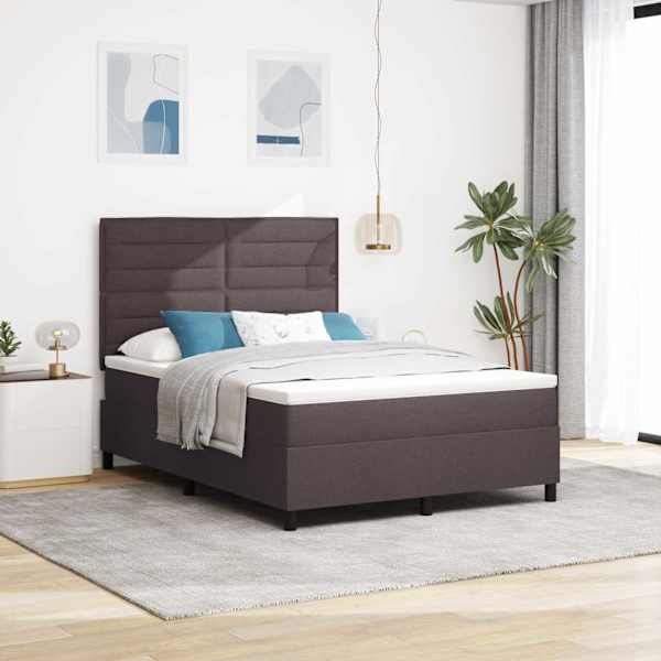 Kontinentaalvoodi koos madratsiga, tumepruun, 140 × 200 cm, kangas — mudel 3339318