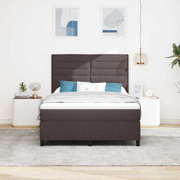 Kontinentaalvoodi koos madratsiga, tumepruun, 140 × 200 cm, kangas — mudel 3339318