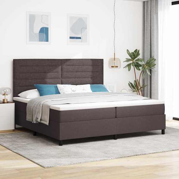 Kontinentaalvoodi koos 2 madratsiga, tumepruun, 200 × 200 cm, kangas — mudel 3339339