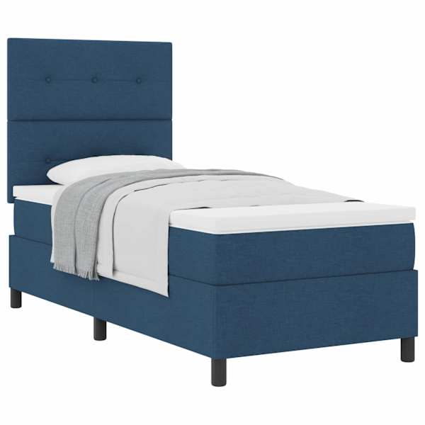Kontinentaalvoodi koos madratsiga, sinine, 100 × 200 cm, kangas — mudel 3339370