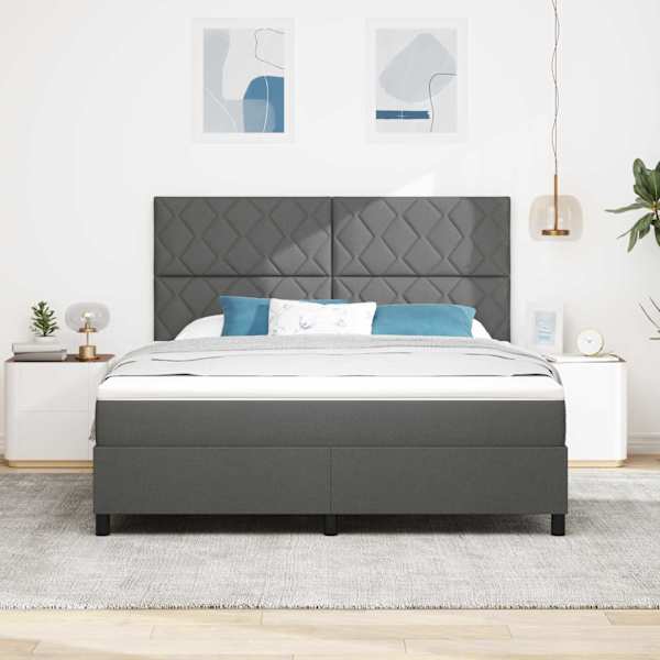 Kontinentaalvoodi koos madratsiga, tumehall, 180 × 200 cm, kangas — mudel 3339484