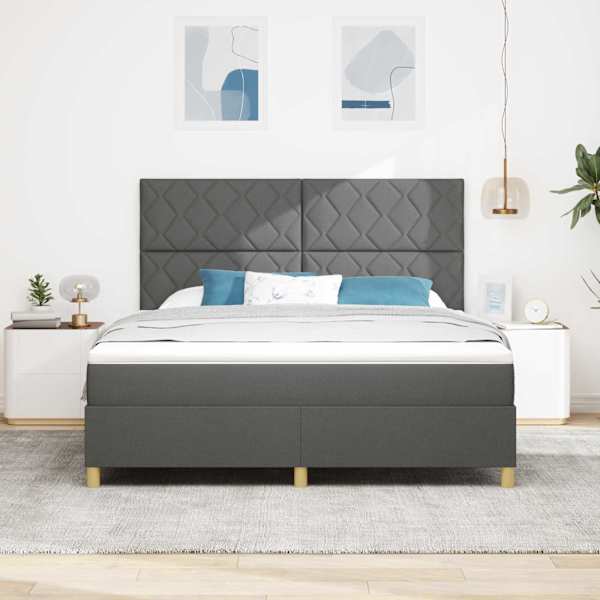 Kontinentaalvoodi koos madratsiga, tumehall, 180 × 200 cm, kangas — mudel 3339715