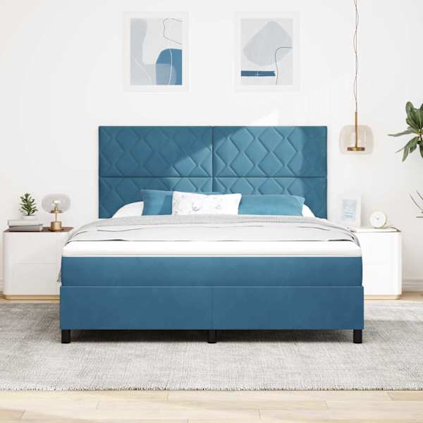 Kontinentaalvoodi koos madratsiga, tumesinine, 180 × 200 cm, samet — mudel 3339918