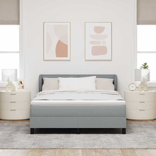 Kontinentaalvoodi koos madratsiga, helehall, 160 × 200 cm, kangas — mudel 3339968