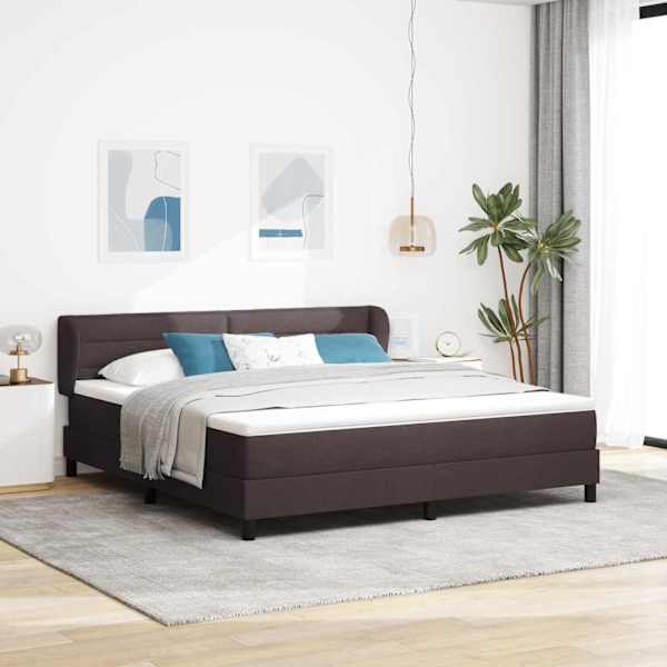 Kontinentaalvoodi koos madratsiga, tumepruun, 180 × 200 cm, kangas — mudel 3339978