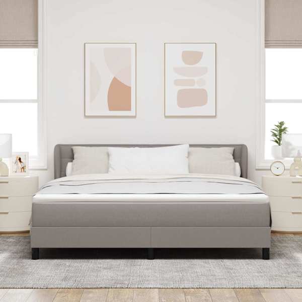 Kontinentaalvoodi koos madratsiga, pruunikashall, 180 × 200 cm, kangas — mudel 3339979