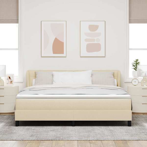 Kontinentaalvoodi koos madratsiga, kreemjasvalge, 180 × 200 cm, kangas — mudel 3339980
