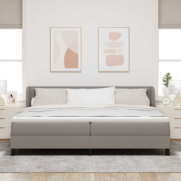 Kontinentaalvoodi koos 2 madratsiga, pruunikashall, 200 × 200 cm, kangas — mudel 3339986