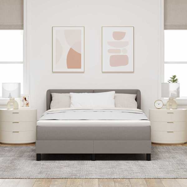 Kontinentaalvoodi koos madratsiga, pruunikashall, 140 × 200 cm, kangas — mudel 3340028