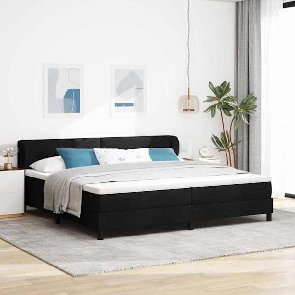 Kontinentaalvoodi koos 2 madratsiga, must, 200 × 200 cm, kangas — mudel 3340047