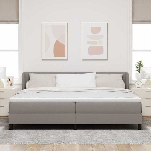 Kontinentaalvoodi koos 2 madratsiga, pruunikashall, 200 × 200 cm, kangas — mudel 3340049