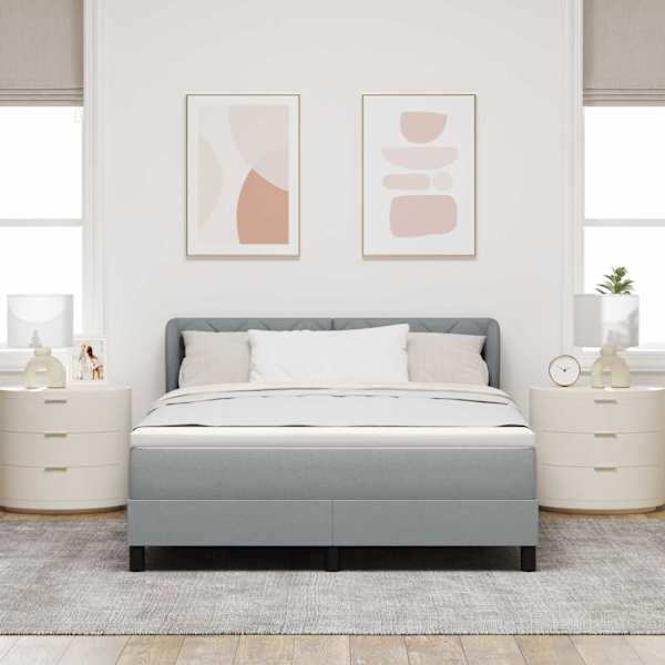 Kontinentaalvoodi koos madratsiga, helehall, 140 × 200 cm, kangas — mudel 3340087