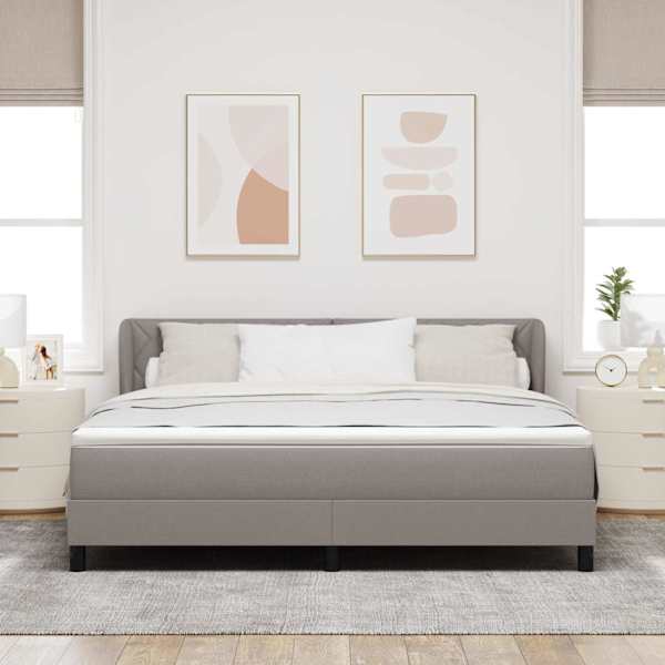 Kontinentaalvoodi koos madratsiga, pruunikashall, 180 × 200 cm, kangas — mudel 3340105