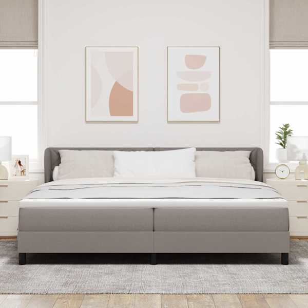 Kontinentaalvoodi koos madratsiga, pruunikashall, 200 × 200 cm, kangas — mudel 3340112