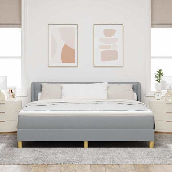 Kontinentaalvoodi koos madratsiga, helehall, 180 × 200 cm, kangas — mudel 3340164
