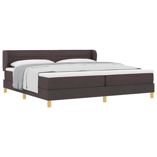 Kontinentaalvoodi koos 2 madratsiga, tumepruun, 200 × 200 cm, kangas — mudel 3340174