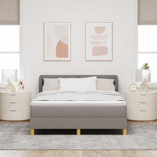 Kontinentaalvoodi koos madratsiga, pruunikashall, 140 × 200 cm, kangas — mudel 3340217