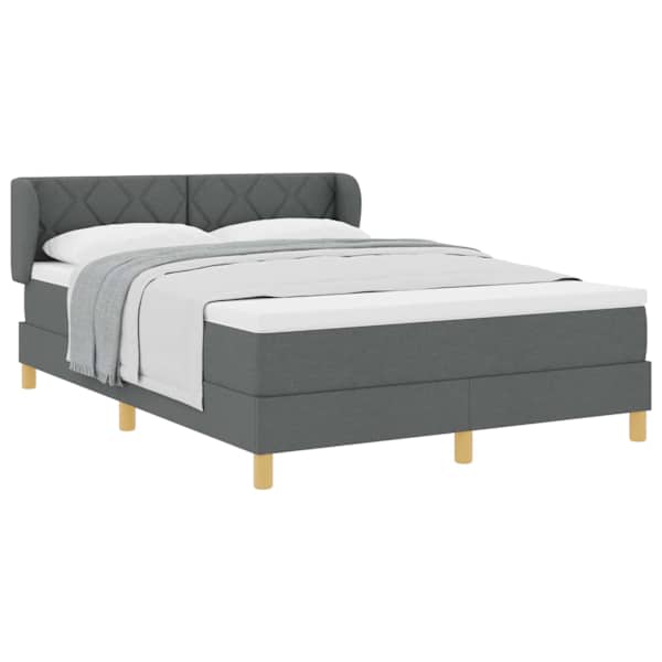Kontinentaalvoodi koos madratsiga, tumehall, 160 × 200 cm, kangas — mudel 3340284