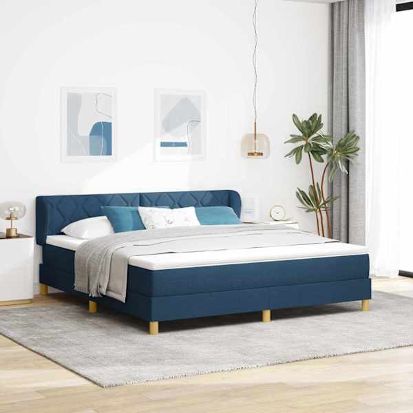 Kontinentaalvoodi koos madratsiga, sinine, 180 × 200 cm, kangas — mudel 3340296