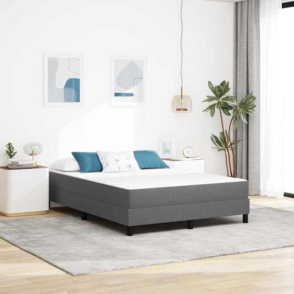 Voodiraam koos madratsiga, helehall, 140 × 190 cm, kangas — mudel 42008286