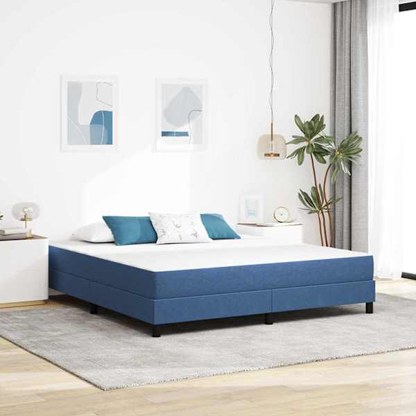 Voodiraam koos madratsiga, sinine, 180 × 200 cm, kangas — mudel 42008304