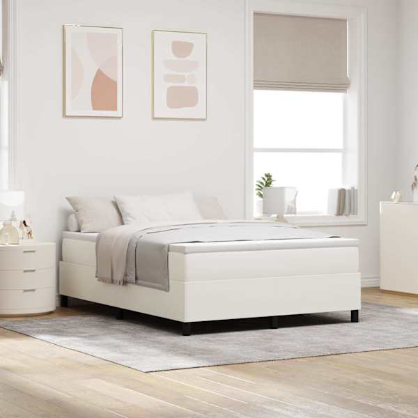 Voodiraam, kreemjasvalge, 140 × 200 cm, kangas — mudel 3337414