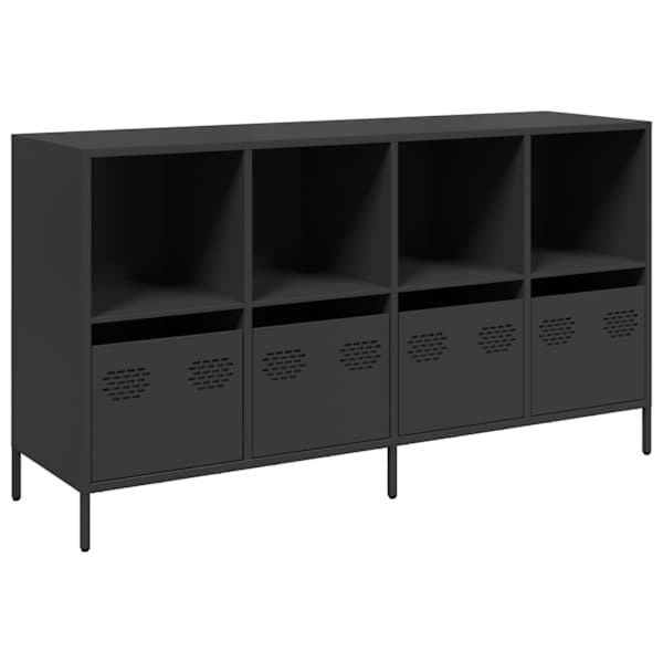 Puhvetkapp, must, 135 × 39 × 73,5 cm, külmvaltsitud teras