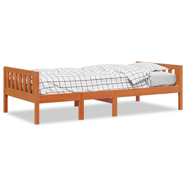 Lastevoodiraam, vahapruun, 75 × 190 cm, männipuit — mudel 855035