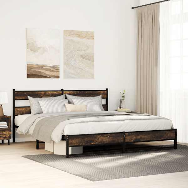 Voodiraam, suitsutatud tamm, 183 × 213 cm, metall — mudel 3308487