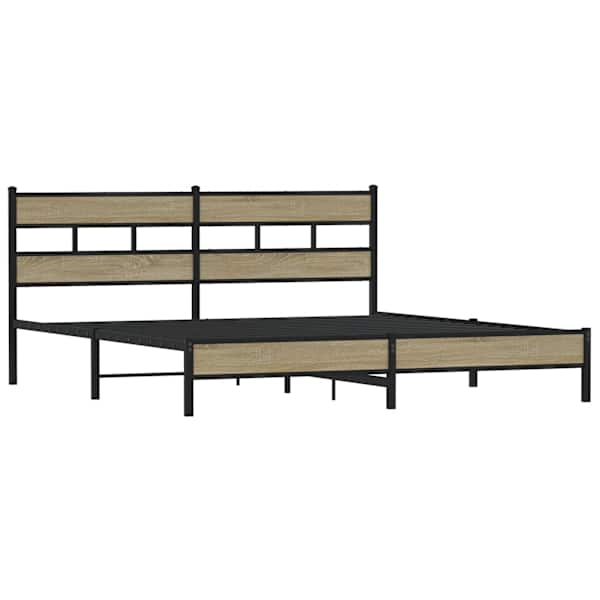 Voodiraam, sonoma tamm, 183 × 213 cm, metall — mudel 3308496