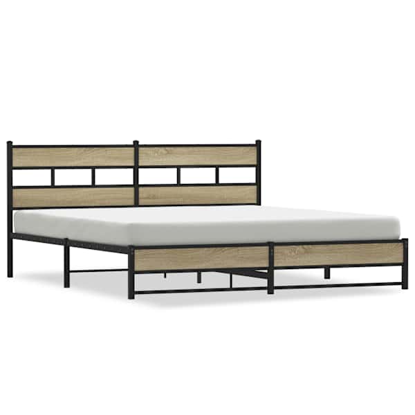 Voodiraam, sonoma tamm, 193 × 203 cm, metall — mudel 3308501